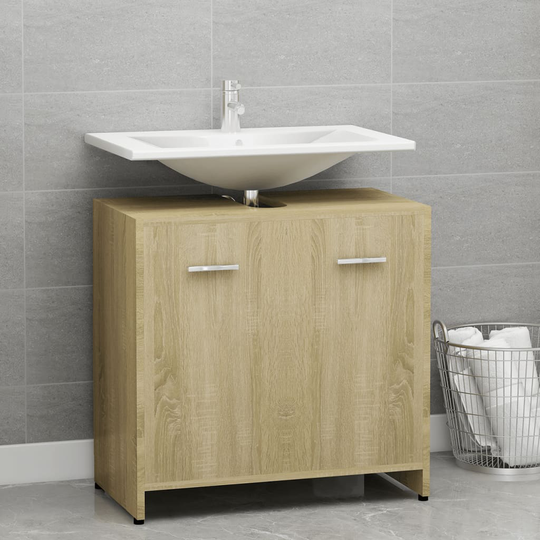 vidaXL Kylpyhuonekaappi Sonoma-tammi 60x33x61 cm lastulevy