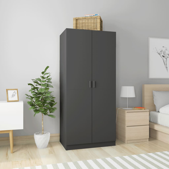 vidaXL Vaatekaappi harmaa 80x52x180 cm lastulevy