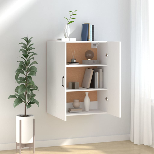 vidaXL Riippuva kaappi valkoinen 69,5x34x90 cm tekninen puu