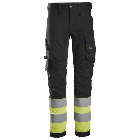 Snickers 6334 Työhousut musta/Hi-Vis-keltainen Koko 044