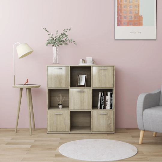 vidaXL Kirjahylly Sonoma-tammi 90x30x90 cm lastulevy