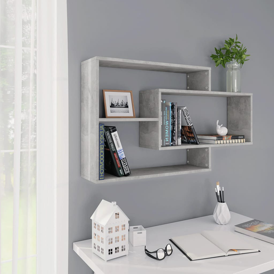 vidaXL Seinähyllyt betoninharmaa 104x20x58,5 cm lastulevy