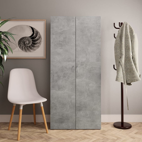 vidaXL Kenkäkaappi betoninharmaa 80x35,5x180 cm lastulevy