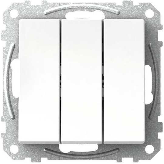 Schneider Electric Exxact WDE002136 Kytkin nelikulmainen keinuvipu, ilman kouria, valkoinen 3x1-napainen