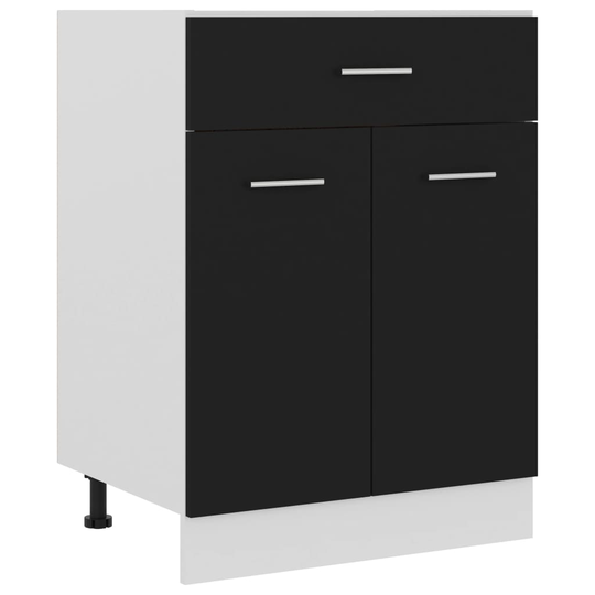 vidaXL Alalipastokaappi musta 60x46x81,5 cm lastulevy