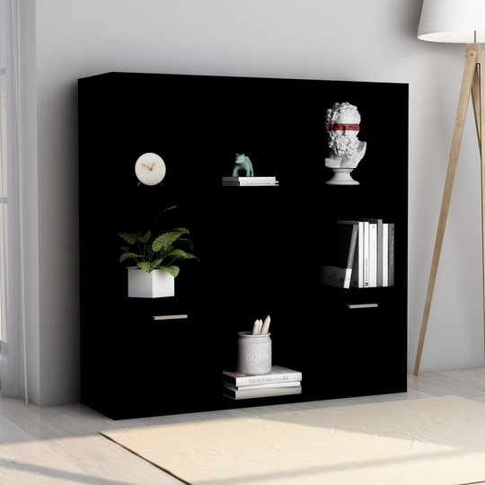 vidaXL Kirjahylly musta 98x30x98 cm lastulevy