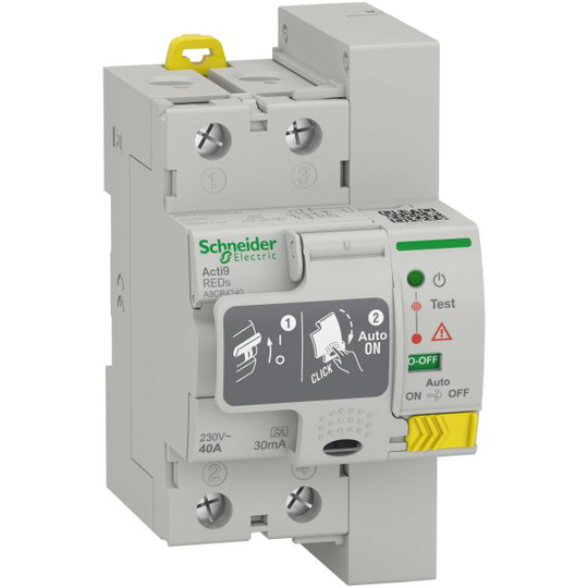 Schneider Electric Acti9 REDs Vikavirtasuoja A, 2-napainen 40A, 30mA