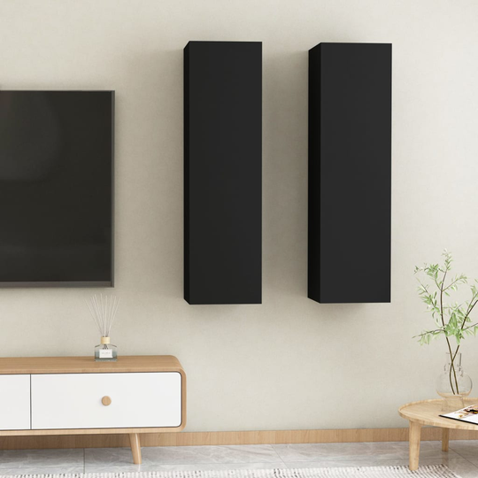 vidaXL TV-tasot 2 kpl musta 30,5x30x110 cm lastulevy