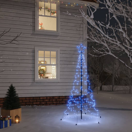 vidaXL Joulukuusi piikillä 200 sinistä LED-valoa 180 cm