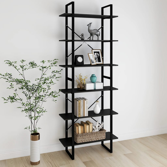 vidaXL Korkea kaappi musta 80x30x210 cm täysi mänty