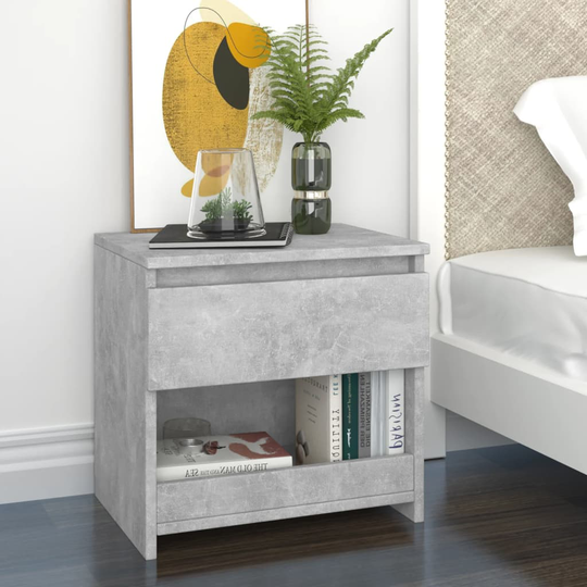vidaXL Yöpöytä betoninharmaa 40x30x39 cm lastulevy