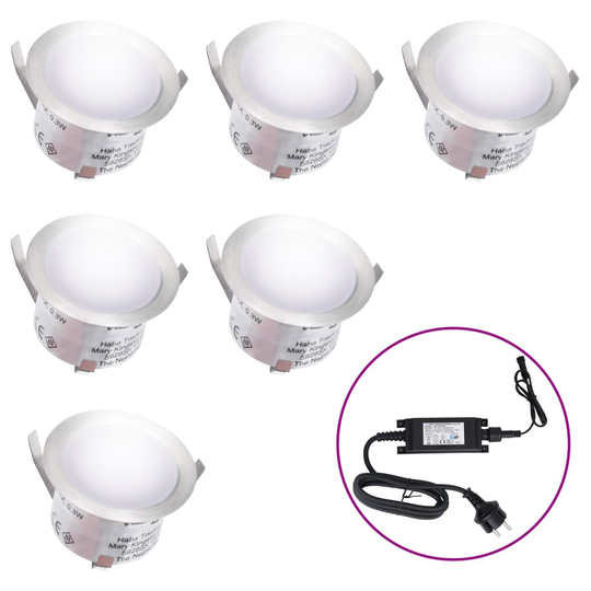 vidaXL LED-maavalaisimet 6 kpl kylmä valkoinen