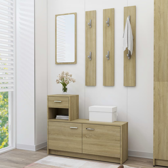 vidaXL Eteisen säilytysyksikkö Sonoma-tammi 100x25x76,5 cm lastulevy