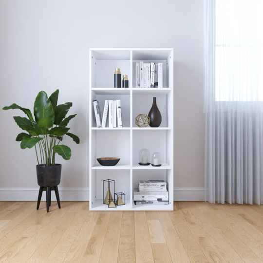 vidaXL Kirjahylly/senkki valkoinen 66x30x130 cm lastulevy