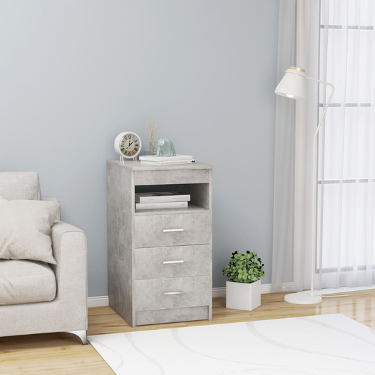 vidaXL Laatikosto betoninharmaa 40x50x76 cm tekninen puu
