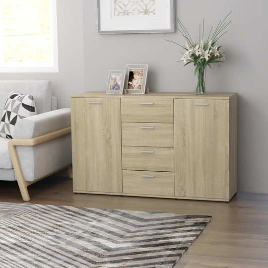 vidaXL Senkki Sonoma-tammi 120x35,5x75 cm lastulevy