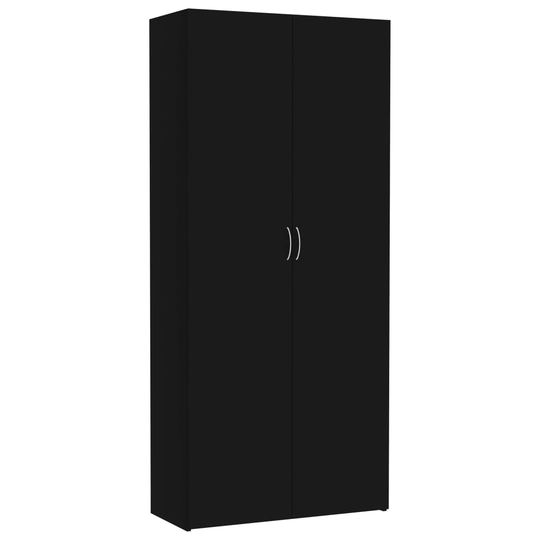 vidaXL Säilytyskaappi musta 80x35,5x180 cm lastulevy