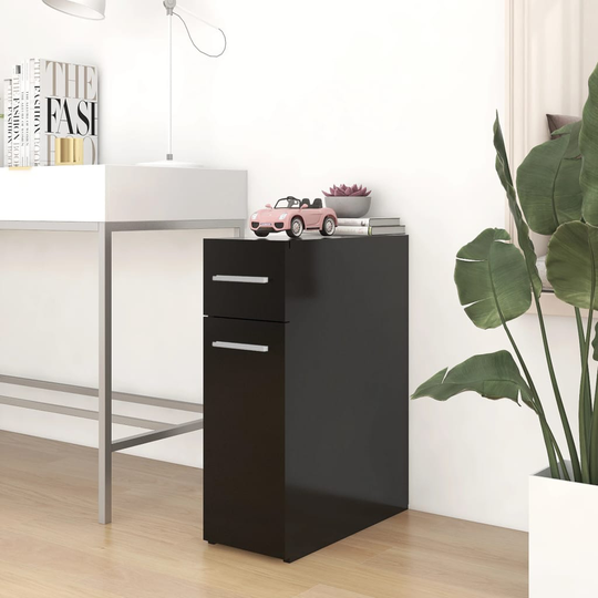 vidaXL Apteekkarinkaappi musta 20x45,5x60 cm lastulevy