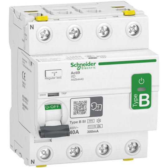 Schneider Electric Acti9 iID Vikavirtasuoja B-SI, 4-napainen 40A, 300mA
