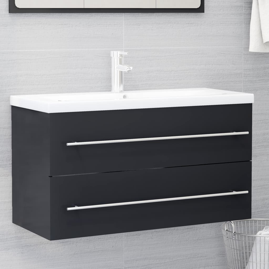vidaXL Allaskaappi harmaa 90x38,5x48 cm lastulevy