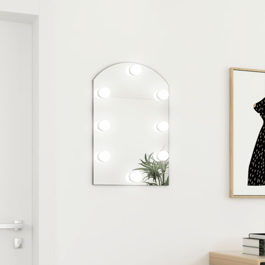 vidaXL Peili LED-valoilla 60x40 cm lasi kaari