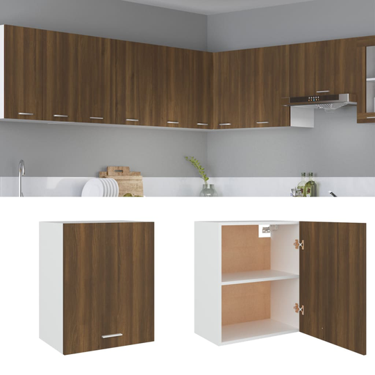 vidaXL Riippuva kaappi ruskea tammi 50x31x60 cm tekninen puu