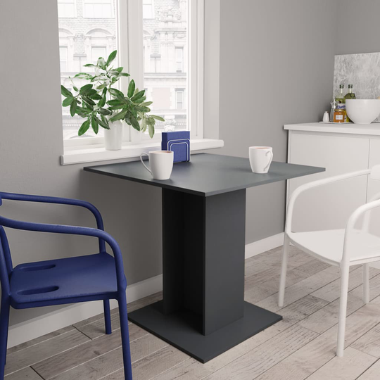 vidaXL Ruokapöytä harmaa 80x80x75 cm lastulevy