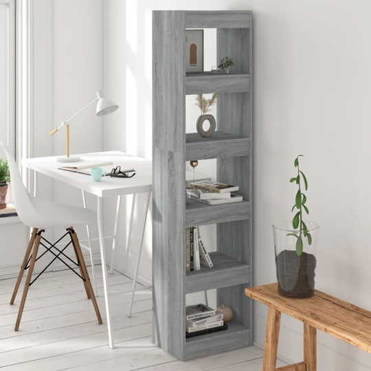 vidaXL Kirjahylly/tilanjakaja harmaa Sonoma 40x30x166 cm