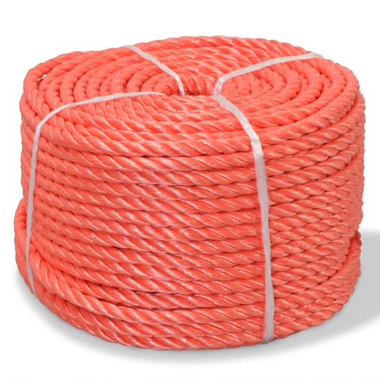 vidaXL Punottu Köysi Polypropeeni 6 mm 200m Oranssi