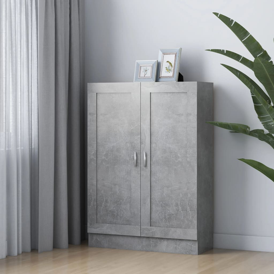 vidaXL Kirjahylly betoninharmaa 82,5x30,5x115 cm lastulevy