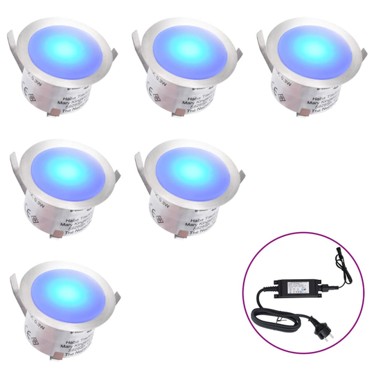 vidaXL LED-maavalaisimet 6 kpl sininen