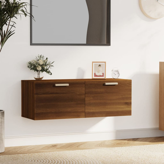 vidaXL Seinäkaappi ruskea tammi 100x36,5x35 cm tekninen puu