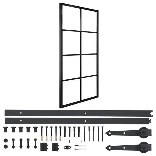 vidaXL Liukuovi alumiini ja ESG-lasi asennustarvikkeilla 90x205 cm