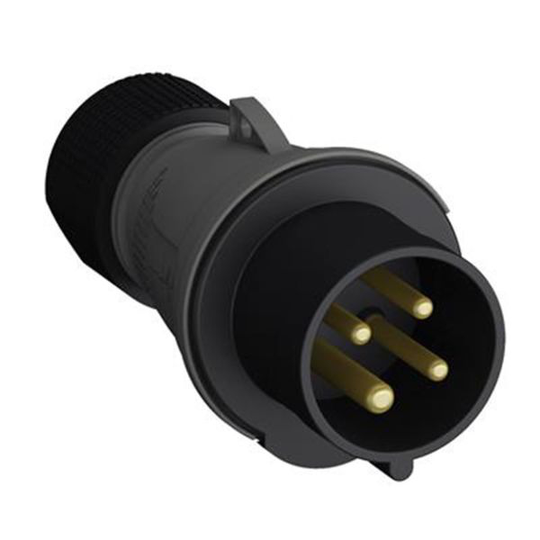 ABB 2CMA101955R1000 Pistotulppa 4-napainen, 16 A, CEE 316-P5, musta