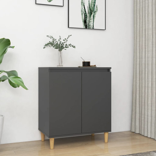 vidaXL Senkki täyspuujaloilla harmaa 60x35x70cm lastulevy