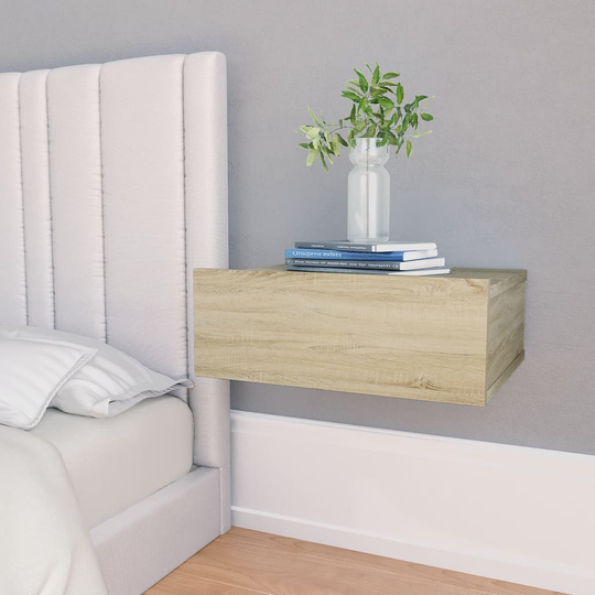 vidaXL Kelluva yöpöytä Sonoma tammi 40x30x15 cm lastulevy