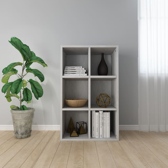 vidaXL Kirjahylly/senkki betoninharmaa 66x30x97,8 cm lastulevy