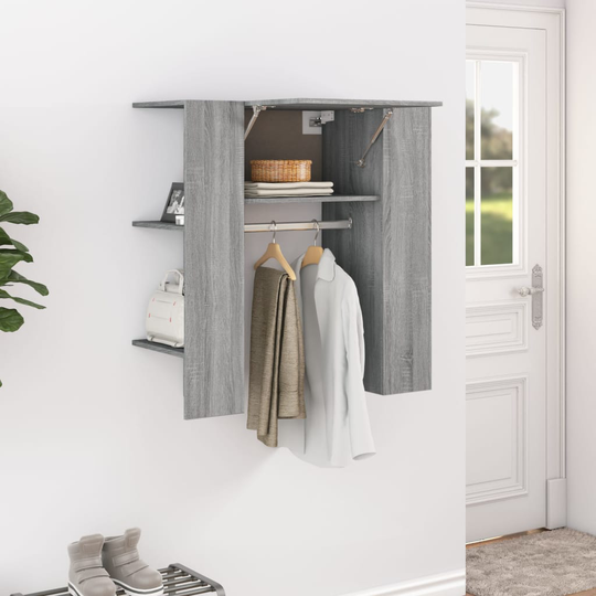 vidaXL Eteisen kaappi harmaa Sonoma 97,5x37x99 cm tekninen puu