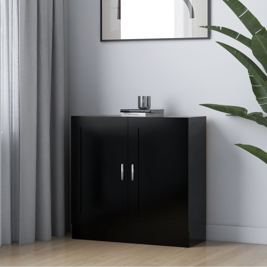 vidaXL Kirjahylly musta 82,5x30,5x80 cm lastulevy