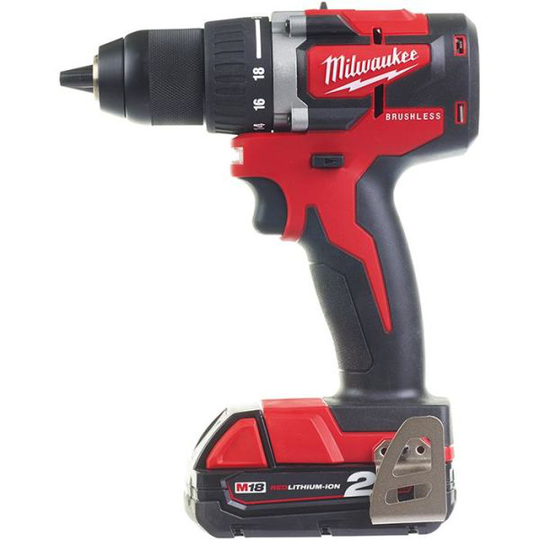 Milwaukee M18 CBLDD-202C Porakone-ruuvinväännin sis. akun ja laturin