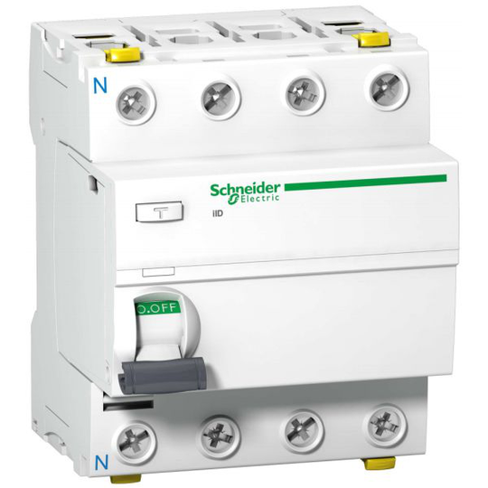 Schneider Electric Acti 9 iID Vikavirtasuoja A, 4-napainen 63A, 500mA