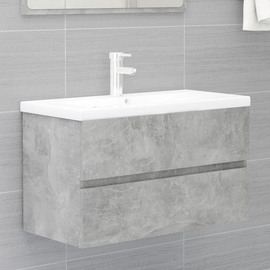 vidaXL Allaskaappi betoninharmaa 80x38,5x45 cm lastulevy