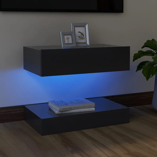 vidaXL TV-taso LED-valoilla harmaa 60x35 cm
