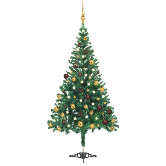 vidaXL Tekojoulukuusi LED-valoilla ja palloilla 180 cm 564 oksaa