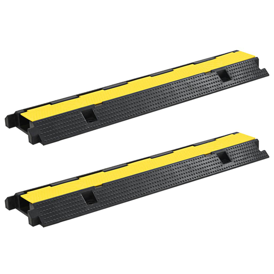 vidaXL Kaapelisuoja 1 kourulla 2 kpl kumi 100 cm