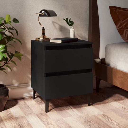 vidaXL Yöpöydät 2 kpl musta 40x35x50 cm lastulevy