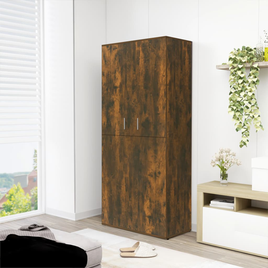 vidaXL Kenkäkaappi savutammi 80x39x178 cm tekninen puu