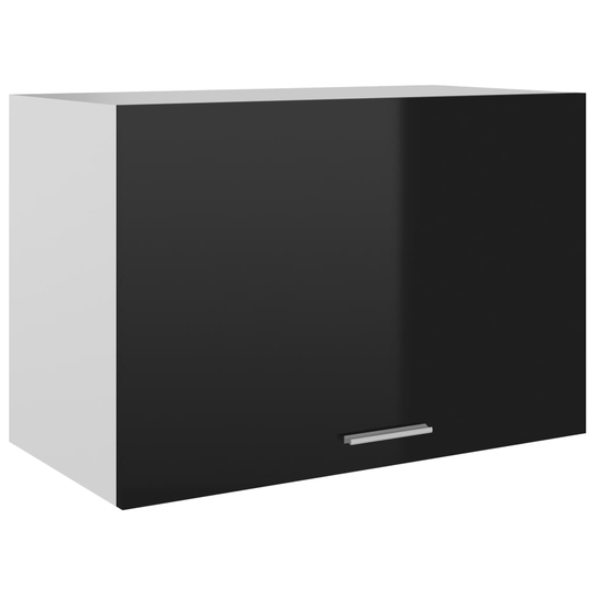 vidaXL Seinäkaappi korkeakiilto musta 60x31x40 cm lastulevy