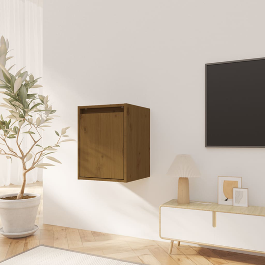 vidaXL Seinäkaappi hunajanruskea 30x30x40 cm täysi mänty