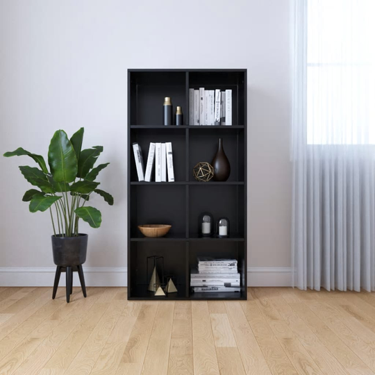 vidaXL Kirjahylly/senkki musta 66x30x130 cm lastulevy
